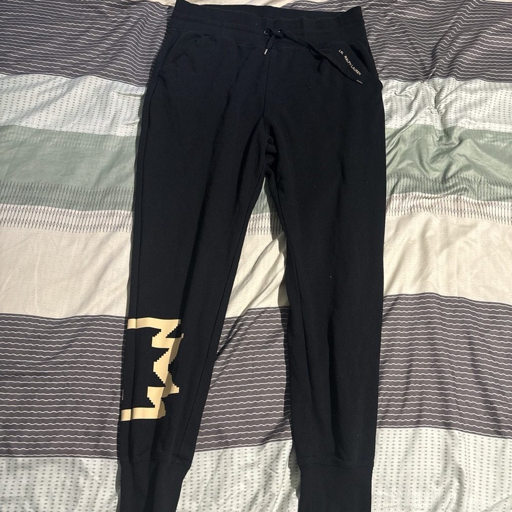 Polo by Ralph Lauren Black Joggers with Gold Accents